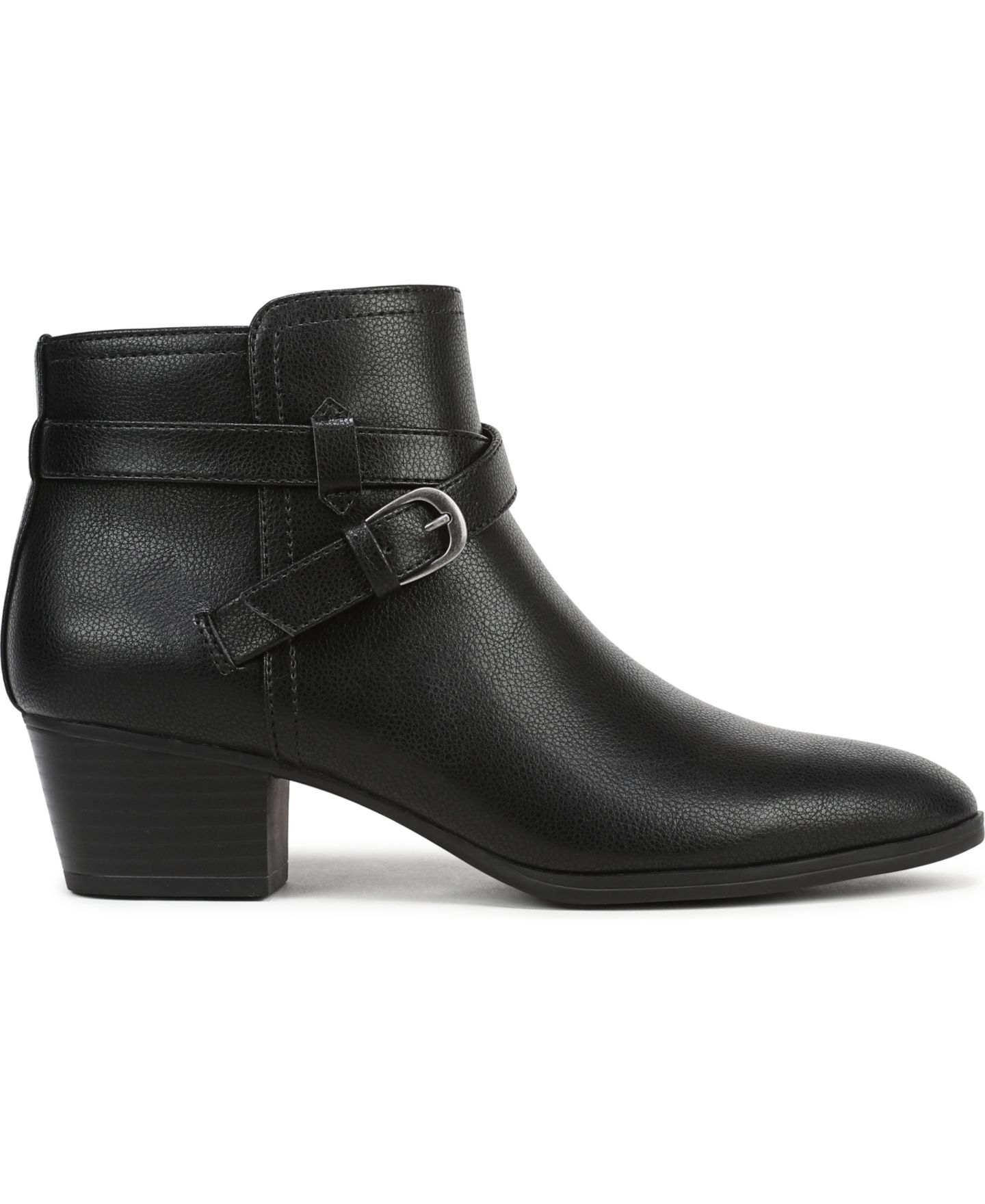 Женские ботинки LifeStride Oaklyn Zip Short Pointed Toe Booties, цвет: Чёрная искусственная кожа — фото 2