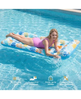 2 Pack Inflatable Pool Float Mat Headrest Lake Raft Lounger