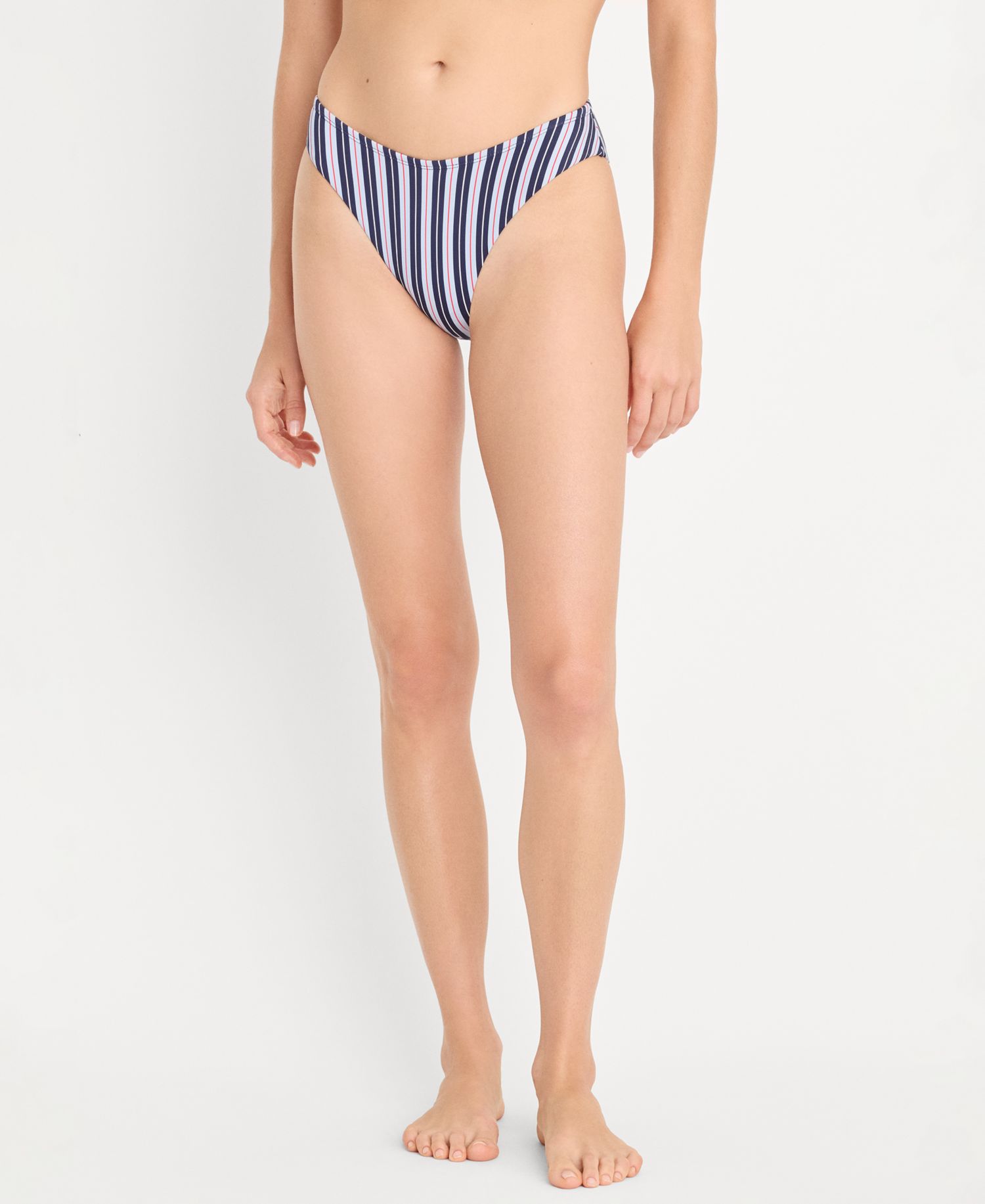 Women's Stripe Matte Swim Bikini Bottoms