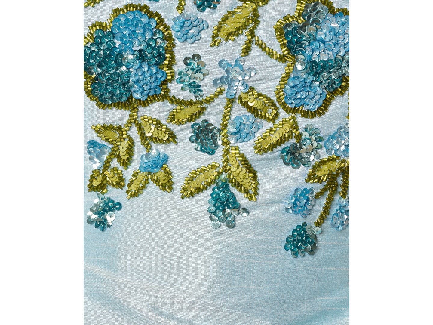 Женское платье Adrianna Papell Beaded Shantung Boat Neck Polyester, цвет: Небесно-голубой разноцветный — фото 3