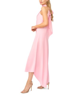 CeCe Women's Draped Tie-Back Halter Dress - Macy's