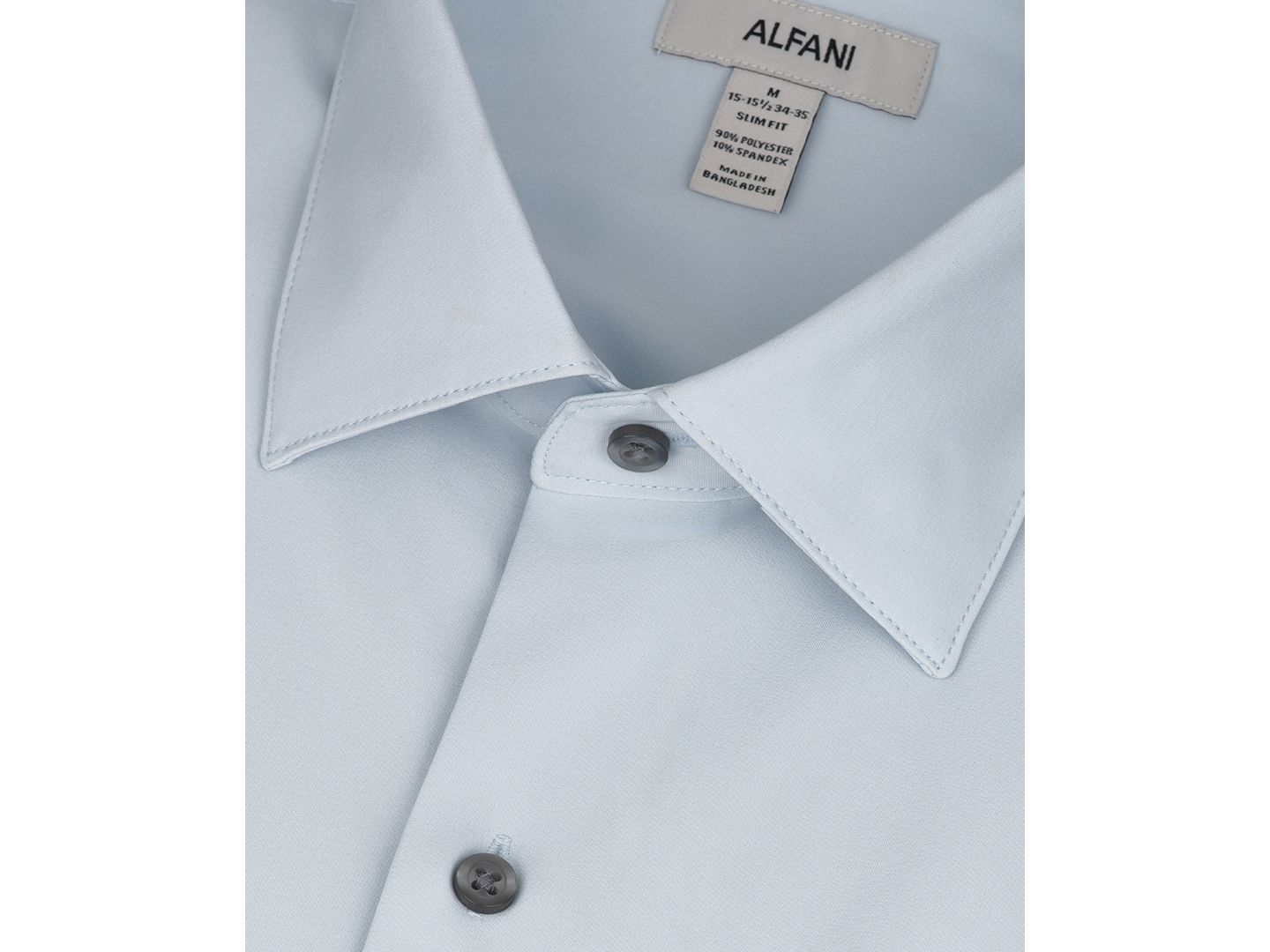 Мужская рубашка Alfani Slim-Fit Performance Solid Dress Shirt, цвет: Синий, вариант 1 — фото 8