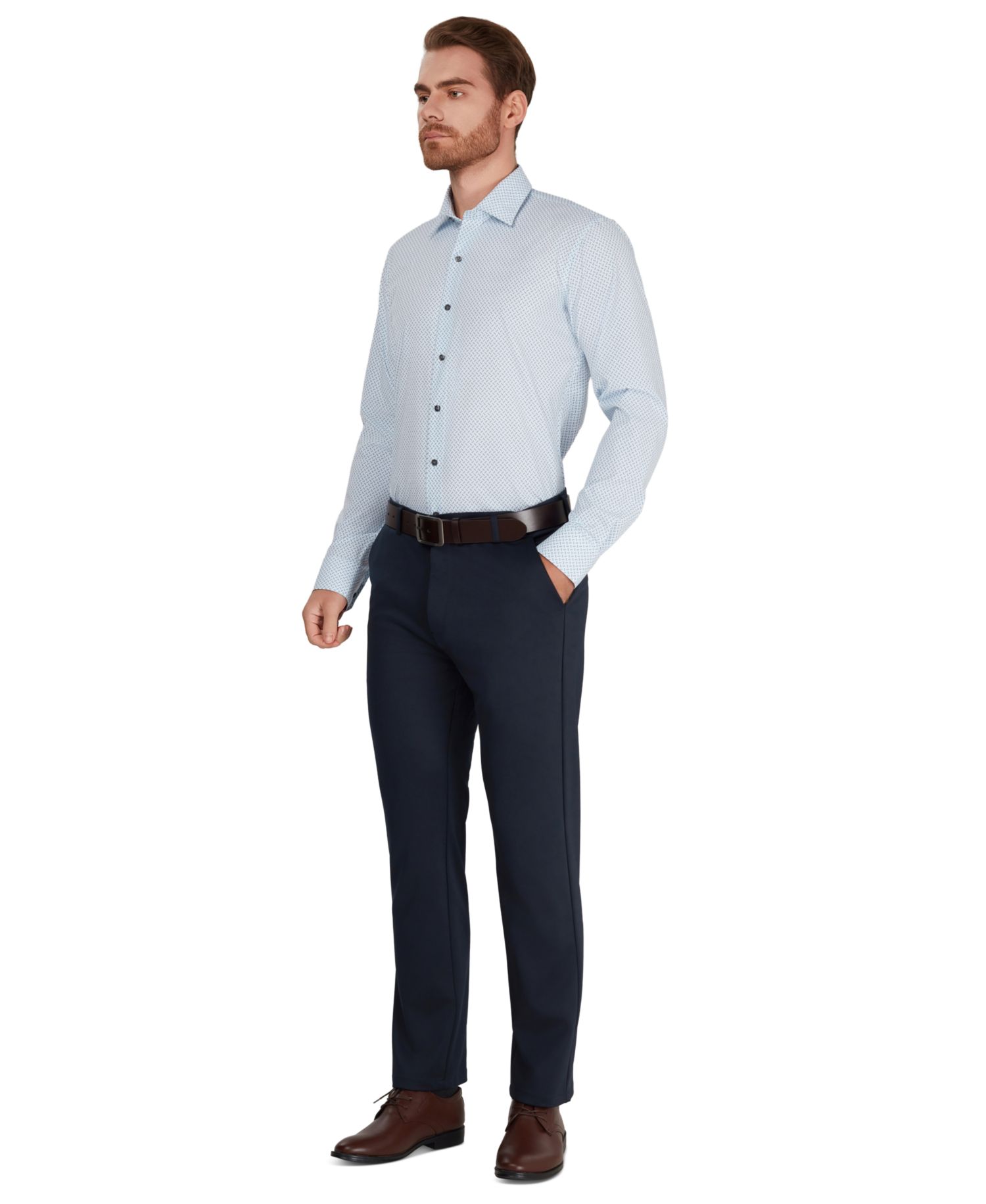 Men's Collared Slim-Fit Shirt