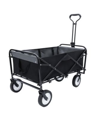 360lbs Collapsible Storage Wagon Utility Carts with Strapping System, 3-Piece Liner