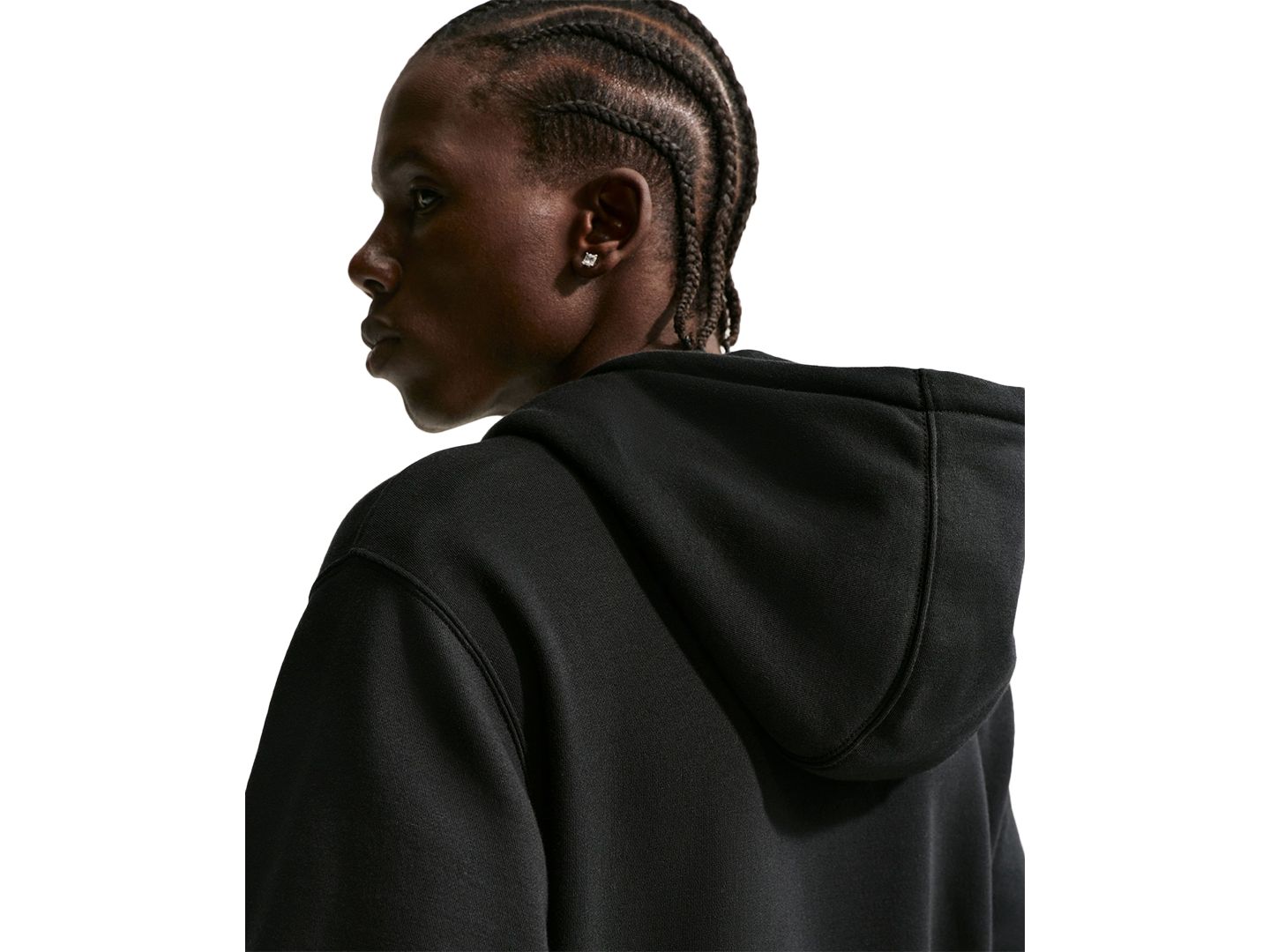 Мужской свитшот Nike Fleece Full-Zip, цвет: Чёрный / Молочный — фото 4