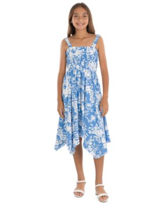 Girls' 7-16 Sleeveless Smocked Bodice Dress