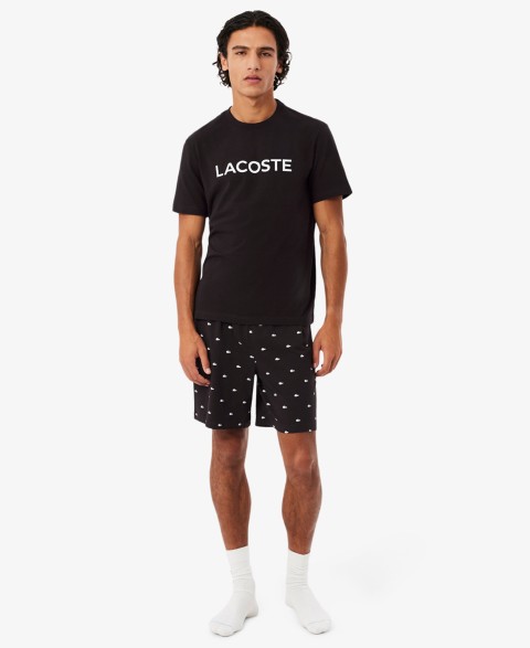 Мужские Lacoste Men's Crewneck T-Shirt and Pajama Shorts, 2-Piece Set