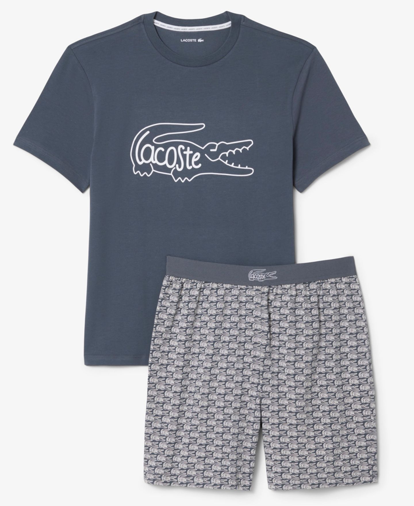 Пижамный комплект для мужчин, короткий рукав, 2 предмета — Lacoste, цвет: Белый — фото 5