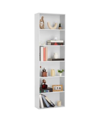 Tall Rustic 6-Tier Industrial Bookcase, 250Lb Capacity for Home Office and Library