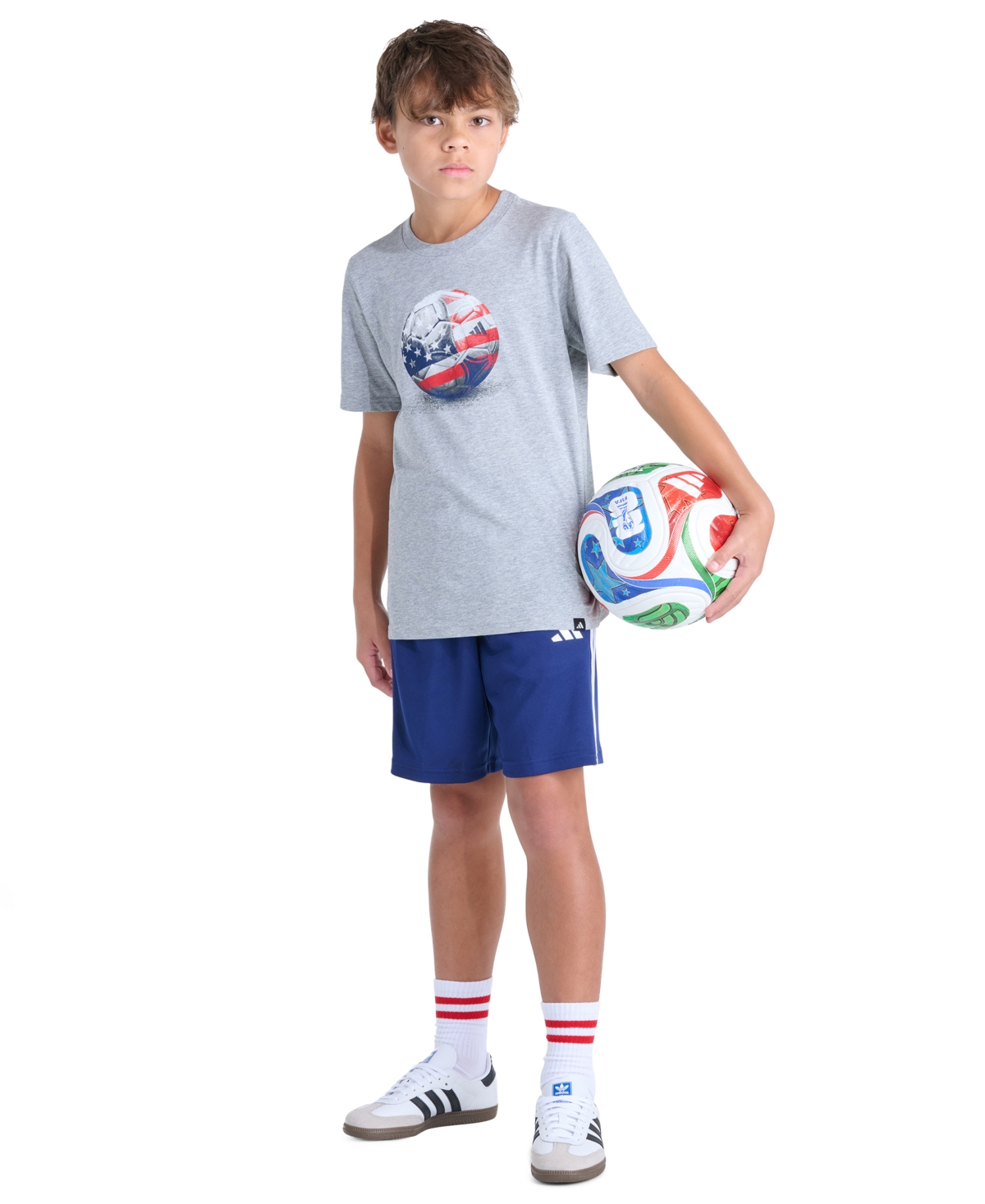 adidas Boys' 8-20 Usa Photoreal Soccer Short-Sleeve T-Shirt