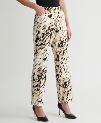 Women's Animal-Print Straight-Leg Pants