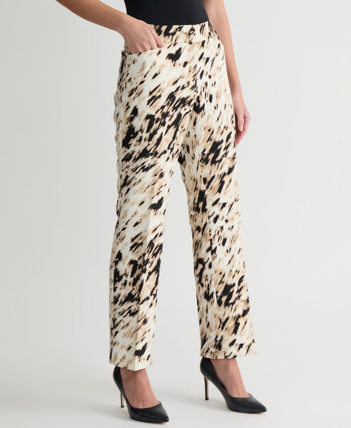 Женские брюки Kasper Animal-Print Straight-Leg, цвет: Разноцветный — фото 6