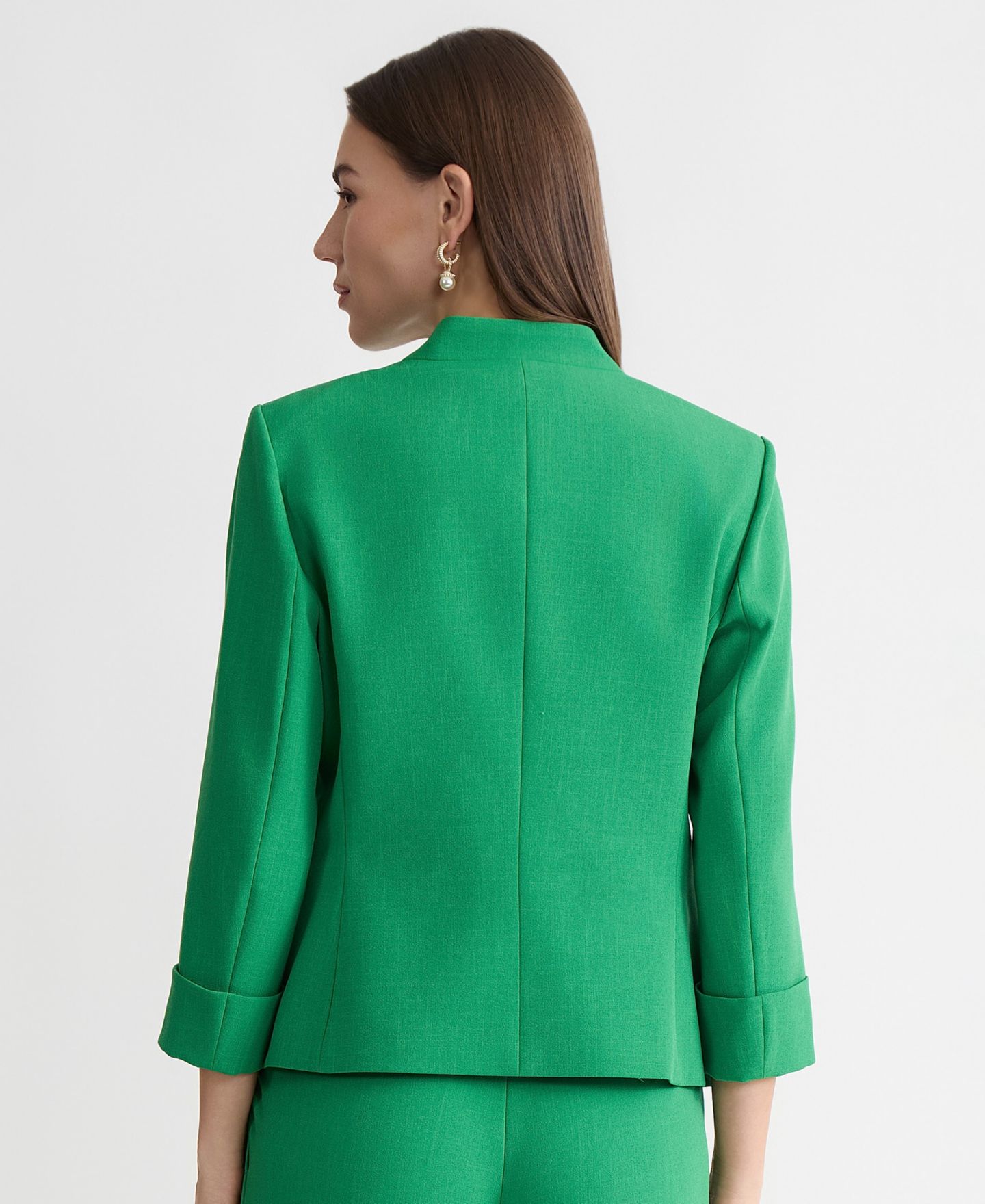 Женский пиджак Kasper Petite Zip-Pocket 3/4-Sleeve Blazer, цвет: Зелёный — фото 7