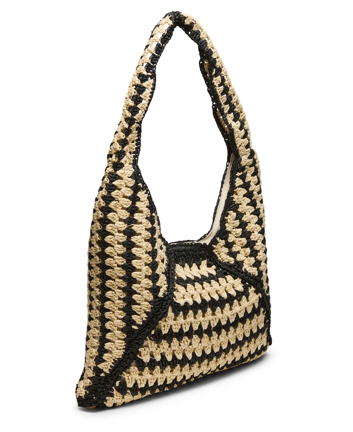 Женская сумка Steve Madden Voodoo Raffia Large Hobo Handbag, цвет: Чёрный — фото 3