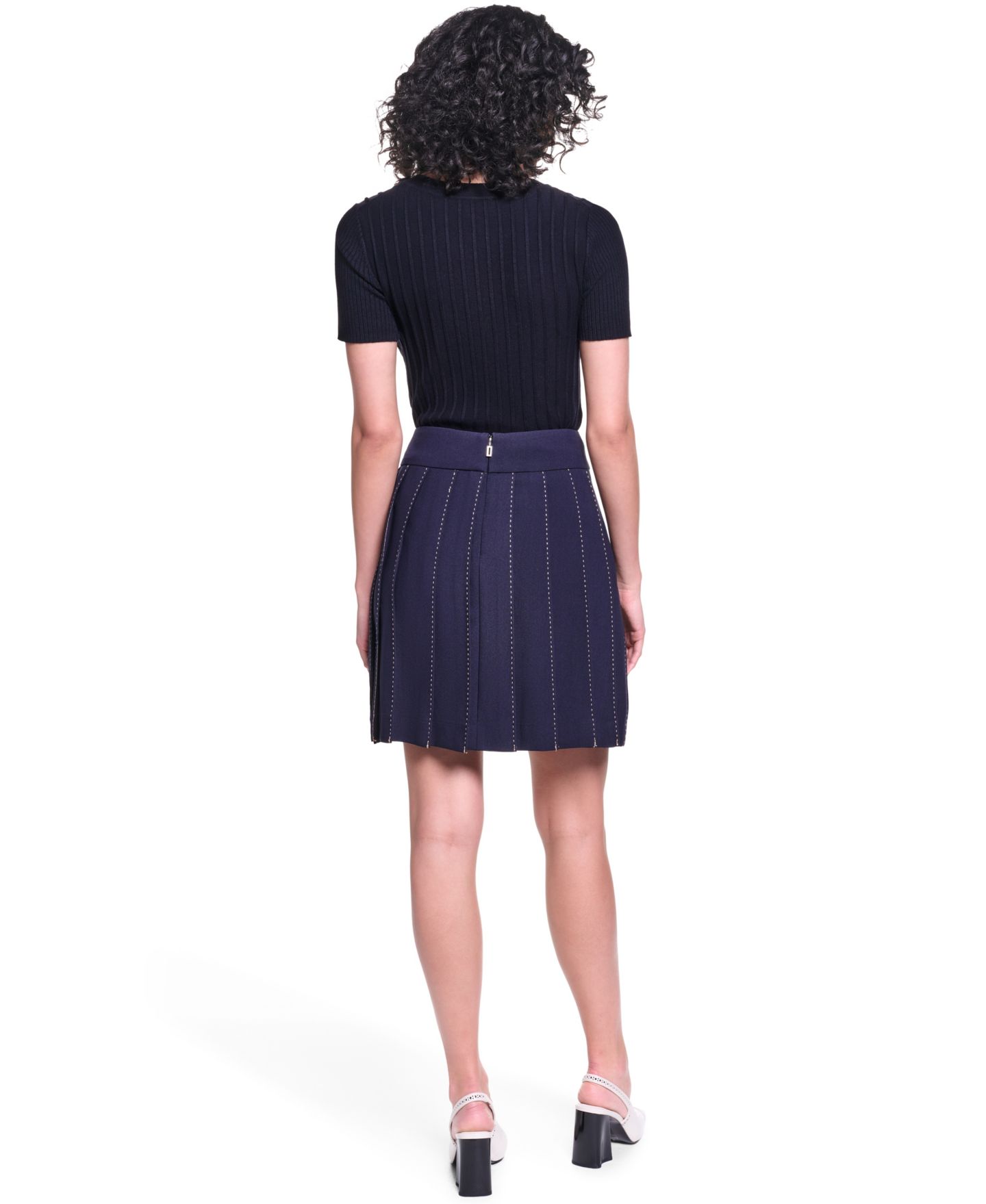 Женская юбка KARL LAGERFELD PARIS Pleated, цвет: Полуночный тёмно-синий — фото 5