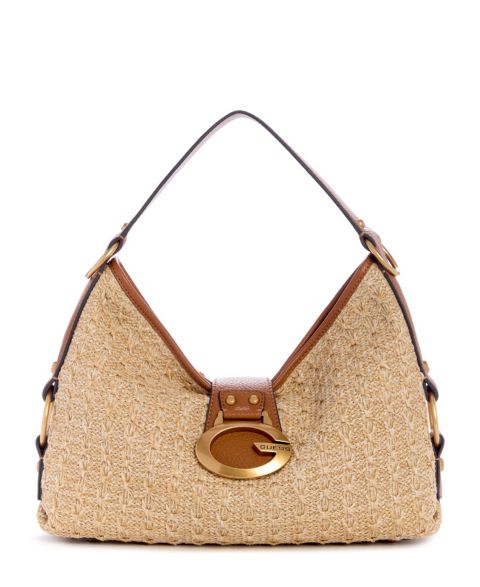 Женская сумка GUESS Camden Shoulder Handbag, цвет: Коричневый / Натуральный