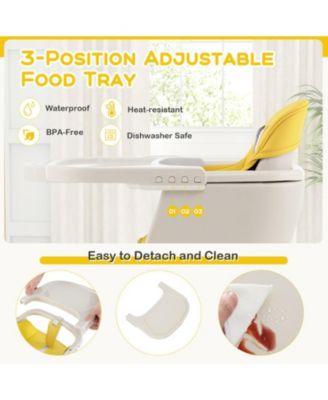 Baby 3-in-1 Convertible Wooden High Chair with Adjustable Tray and 5-Point Harness