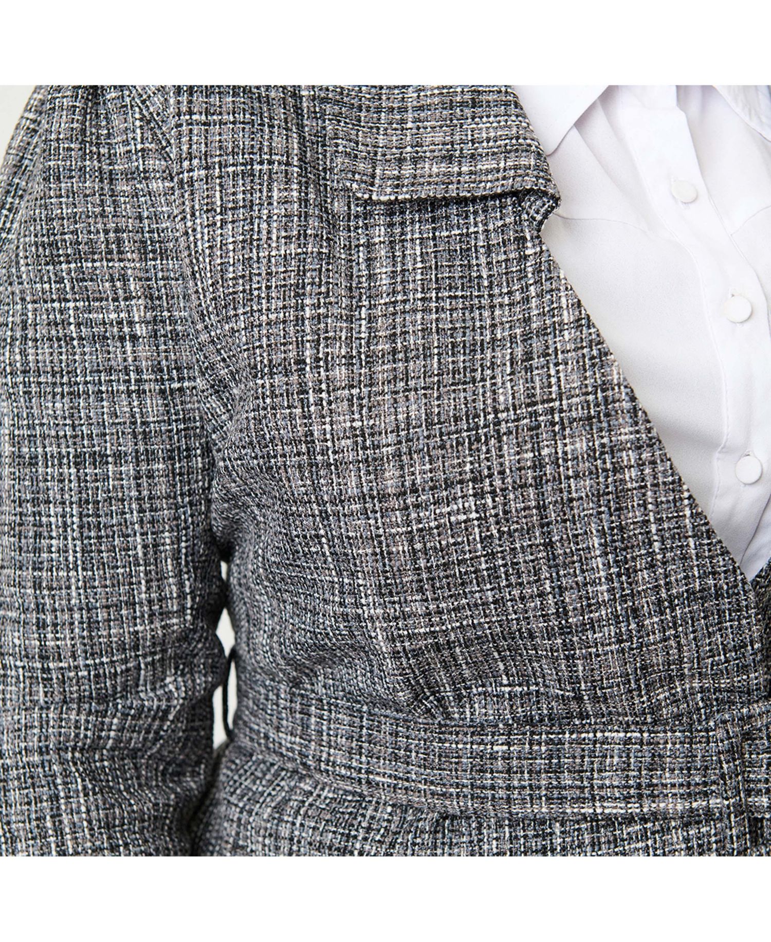 Plus Size Womwn's 1940s Tweed Belted Jacket