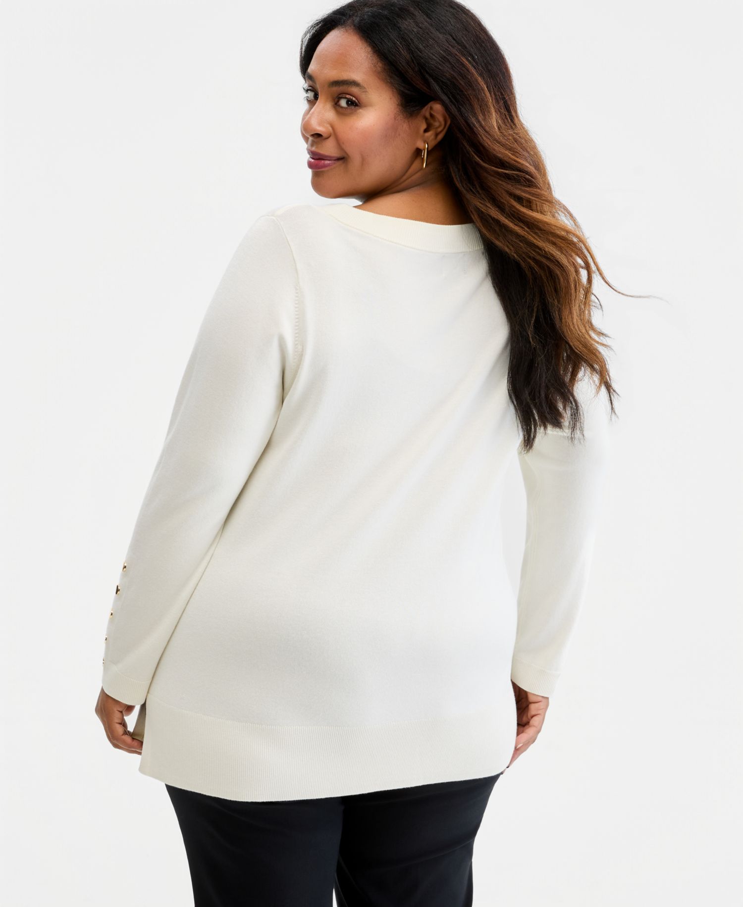Petite Boat Neck Long-Sleeve Sweater