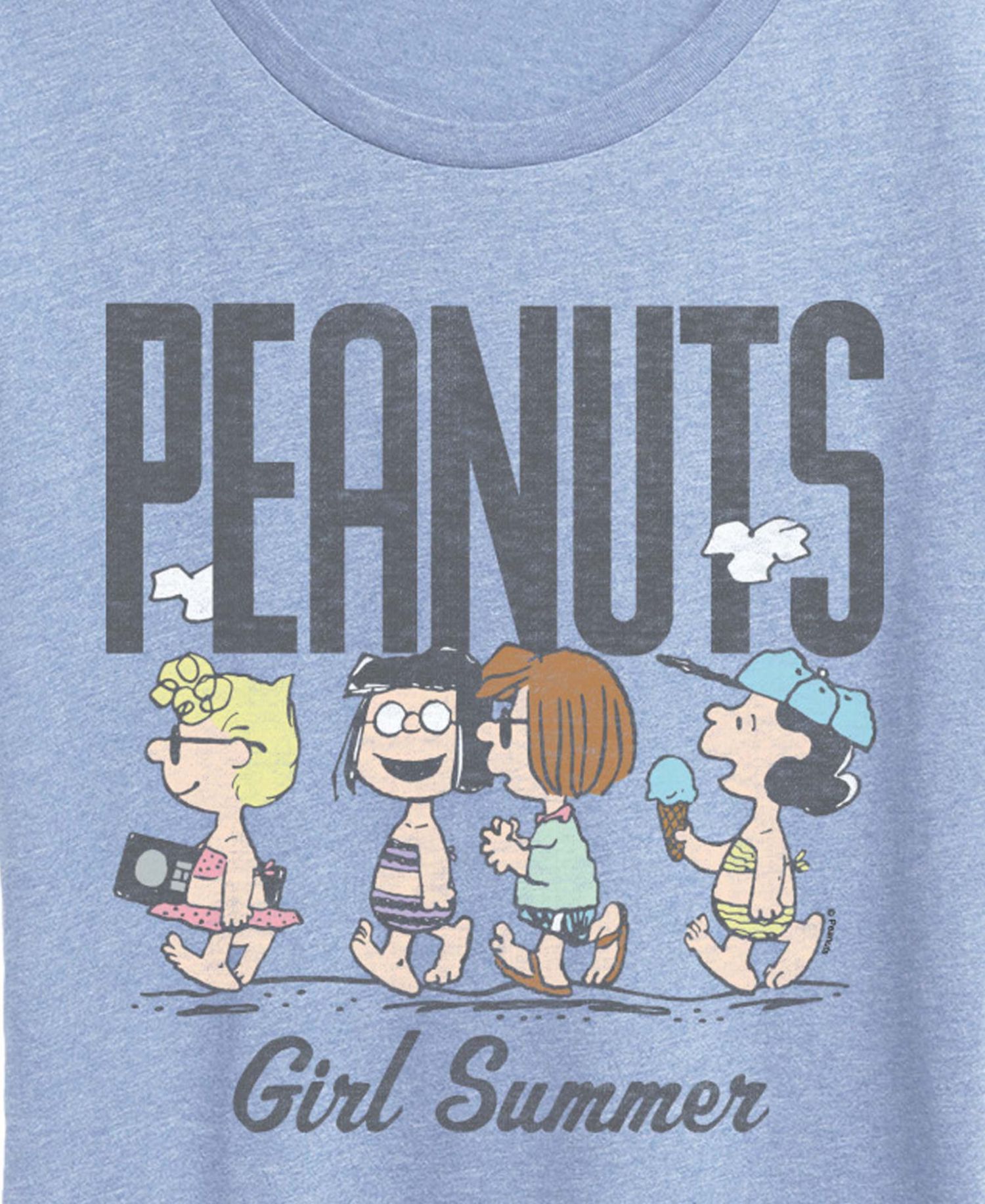 Plus Size Peanuts Girl Summer Sally Marcie Lucy Pattie Short-Sleeve Graphic T-Shirt