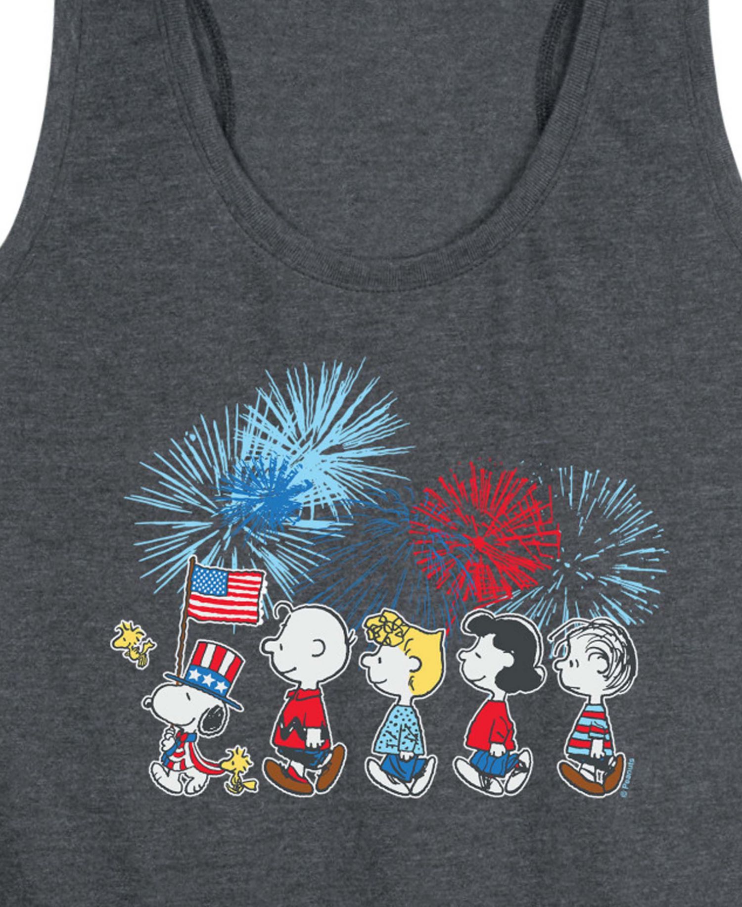 Plus Size Peanuts USA Parade Racerback Graphic Tank Top