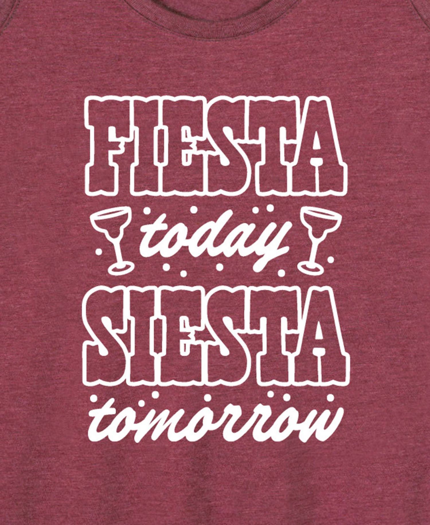 Plus Size Instant Message Fiesta Today Siesta Tomorrow Racerback Graphic Tank Top