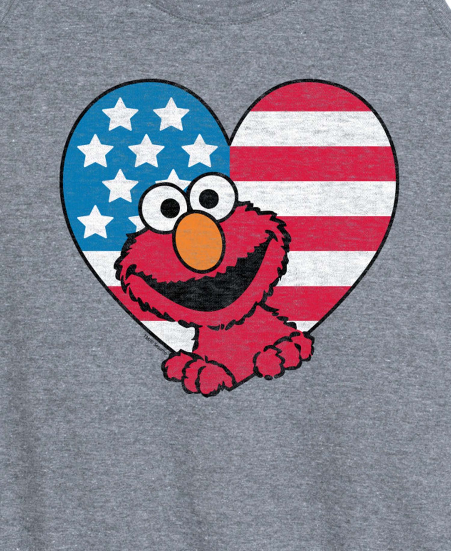 Plus Size Sesame Street Elmo Flag Heart Racerback Graphic Tank Top
