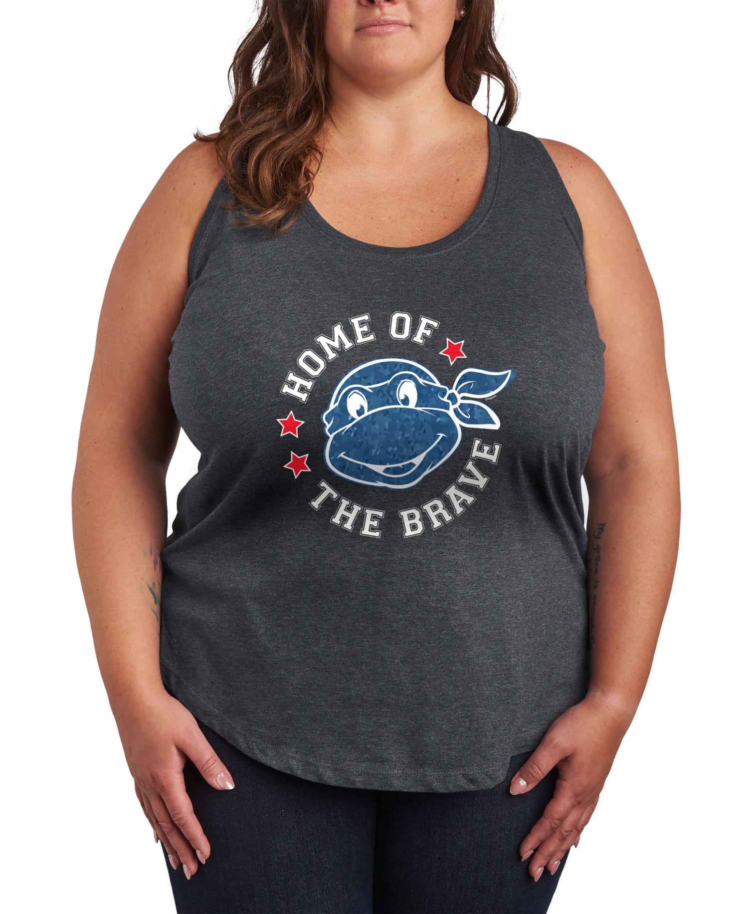 Plus Size Teenage Mutant Ninja Turtles Born Raised USA Racerback Graphic Tank Top