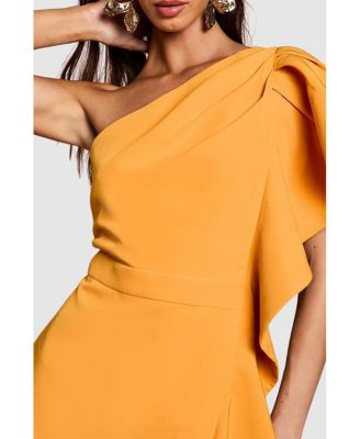 Women's One Shoulder Pencil Midi Dress