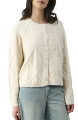 Women's Diamond Pattern Knitted Cardigan