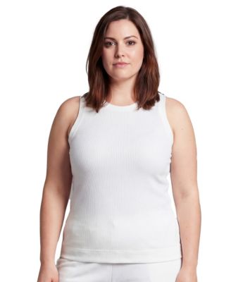 Plus Size Curvy Ribbed Knit Sleeveless Top