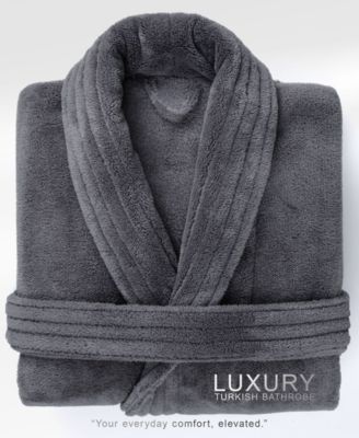 Unisex Luxury Hotel Spa Warm Shawl Collar Soft Plush Fleece Bath Robe