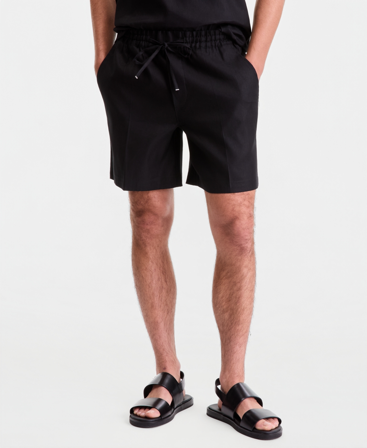 Alfani Men's Linen-Blend Knit Drawstring Shorts, Macy's Exclusive