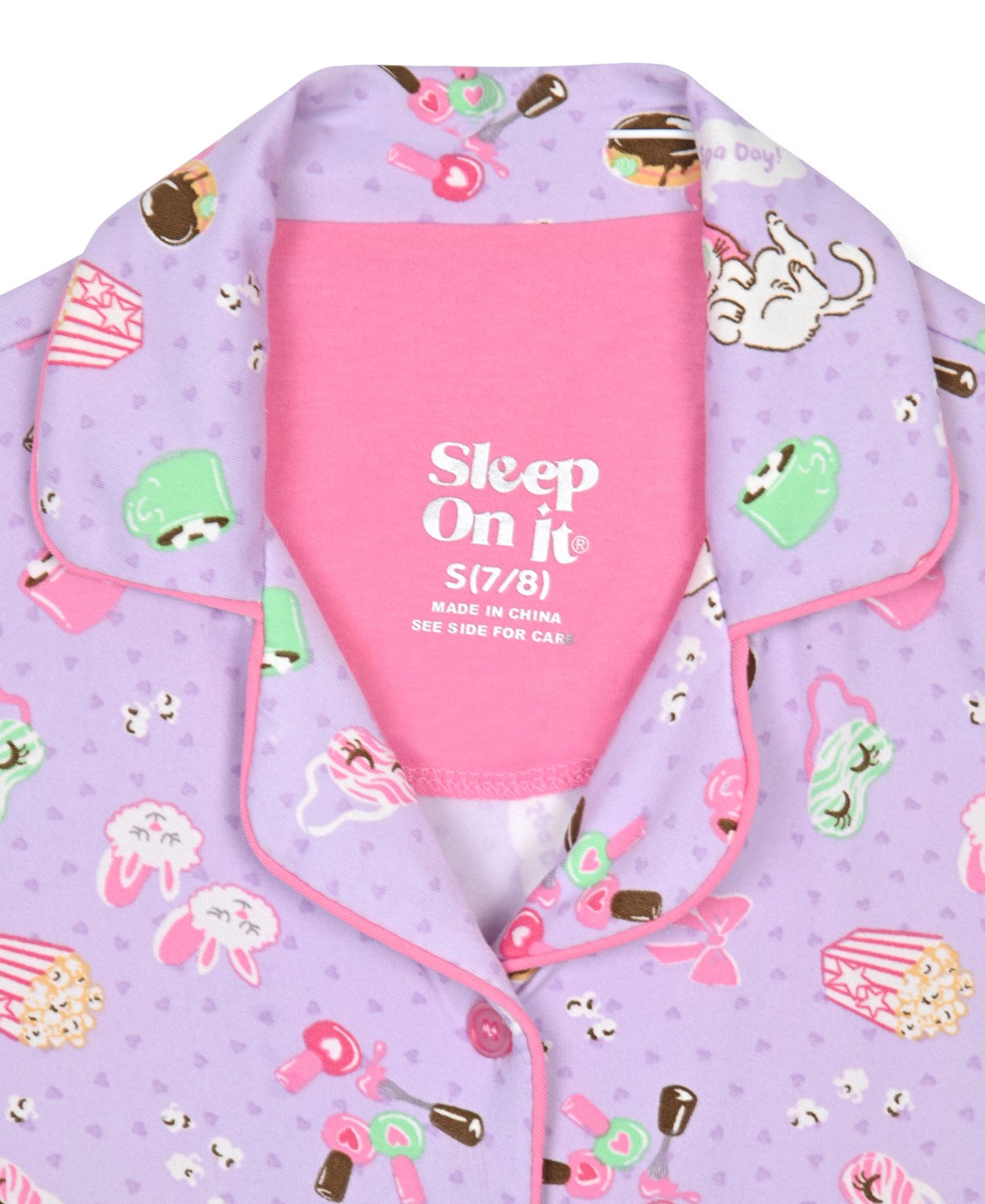 Girls' 7-16 Milky Conversational Print Short Coat and Shorts with Headband, 3-Piece Set