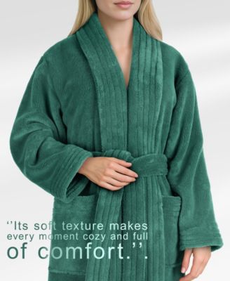 Unisex Luxury Hotel Spa Warm Shawl Collar Soft Plush Fleece Bath Robe