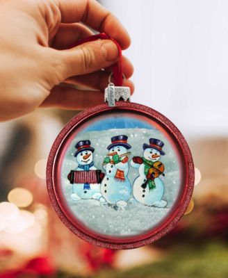 Snowmen C Ball Glass Ornament