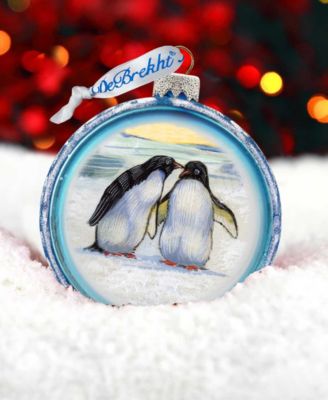Penguins C Ball Glass Ornament