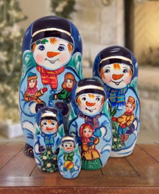 Mr. Snowman 5 Piece Russian Matryoshka Nested Doll Set