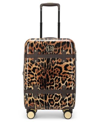 Leopard Expandable Retro Carry-On Suitcase