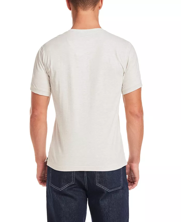 Men's Short-Sleeve Melange Henley Shirt - thumbnail 4