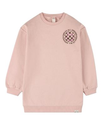 MeMoi Big Girls Girls Smiles All Around Cotton-Rich Fleece Sweatshirt Dress - Child - Rose pink 62$