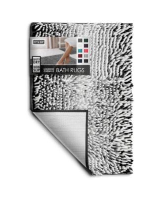 Ultra-Soft Quick-Dry Chenille Bath Rug - Non-Slip PVC Backing, Machine-Washable (Small 17"x24")