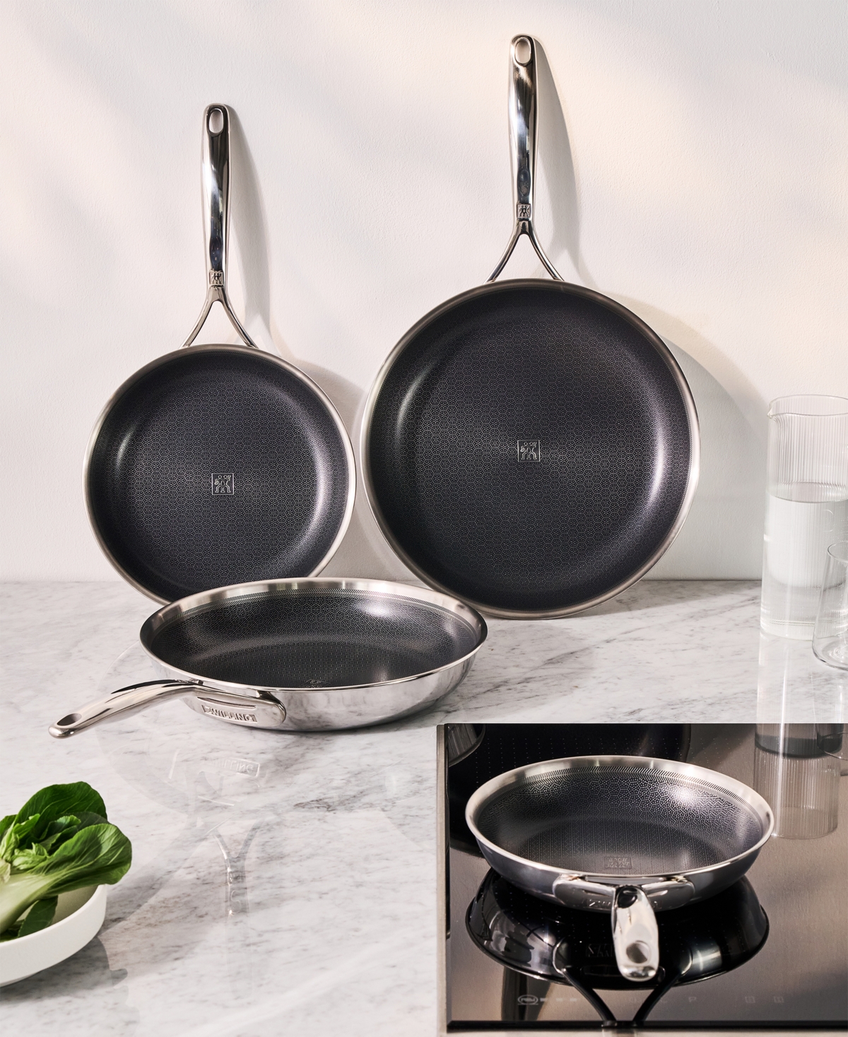 Zwilling Peak Stainless Steel 2-Pc. Dual Performance Ceramic Fry Pan Set
