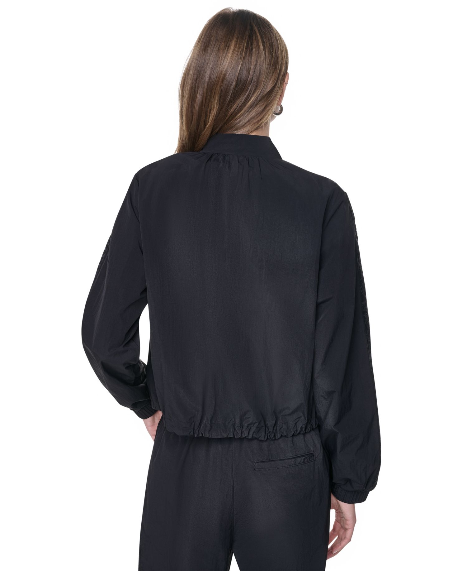 Women's Logo Trim Rumpled Bomber Tech Jacket