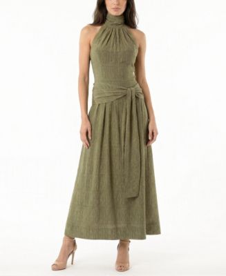 taylor halter dress womens Midi Dress, 2, Green, Women's RSH-12.02.25