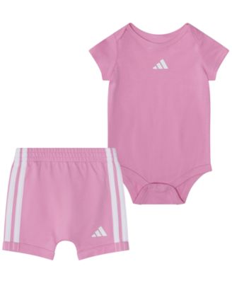 Baby Girls' Short-Sleeve Bodysuit and Shorts, 2-Piece Set 