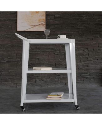 3-Tier Metal Rolling Utility Cart with Swivel Wheels and Handle