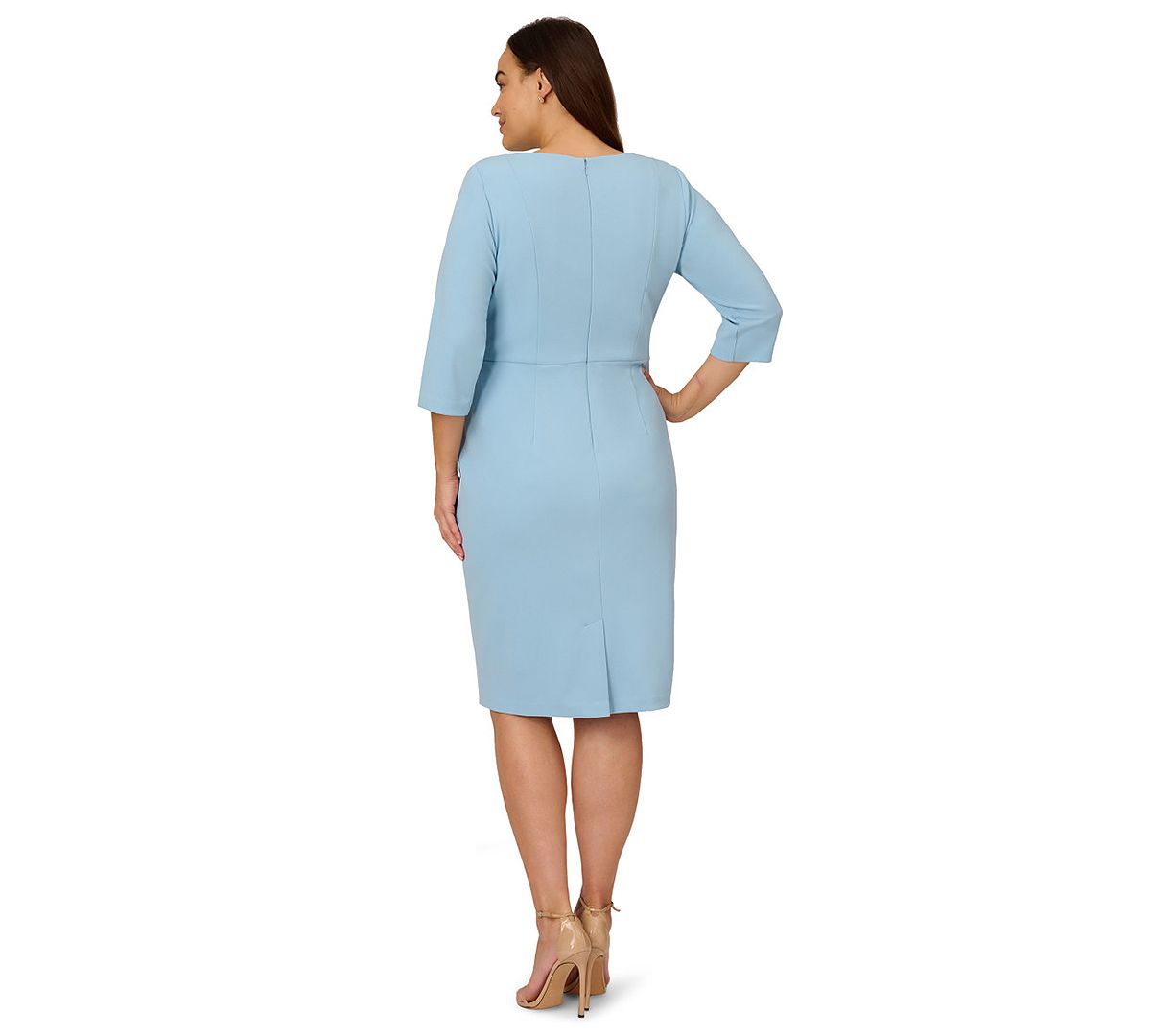 Adrianna Papell Plus Size Tie-Waist Crewneck Dress view 3 — MAYCSS fashion products