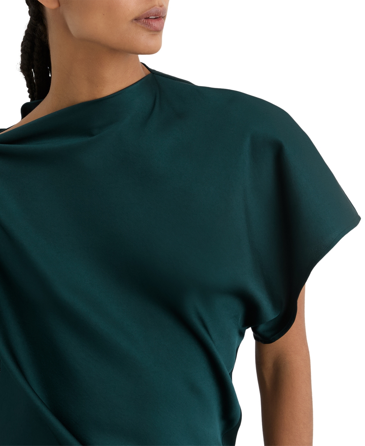 Reiss Women's Satin Asymmetric Draped Midi Dress