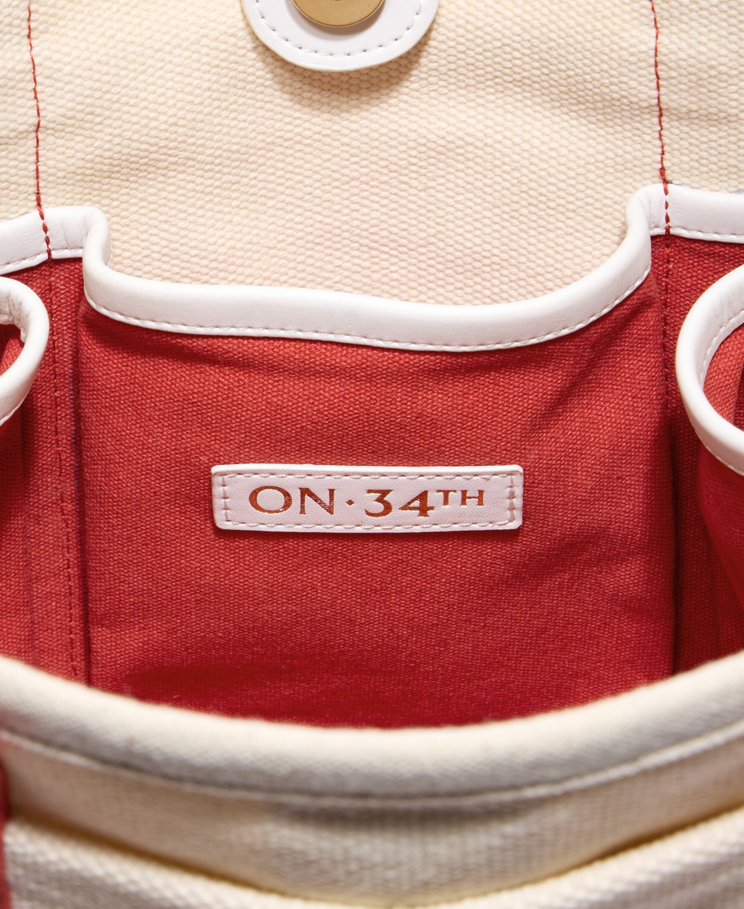 Beaded Canvas Small Tote Handbag